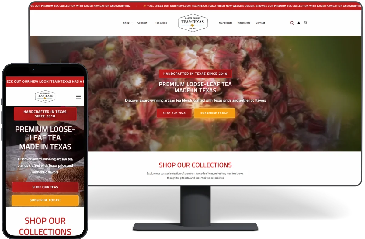 Tea In Texas - E-Commerce Website for Premium Tea Products